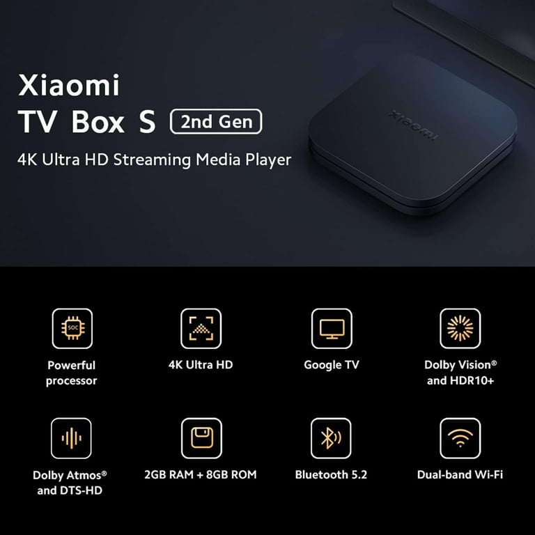 Xiaomi TV Box S 4K Ultra HD Streaming Media Player with 2GB RAM