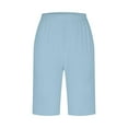 thumbnail image 4 of AherBiu Summer Shorts for Women Slim Fitted Elastic High Waisted Stretch Comfy Basic Layer Short Bottoms with Pockets, 4 of 6