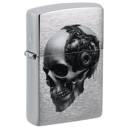 Zippo Lighter: Cyber Skull - Brushed Chrome 46890
