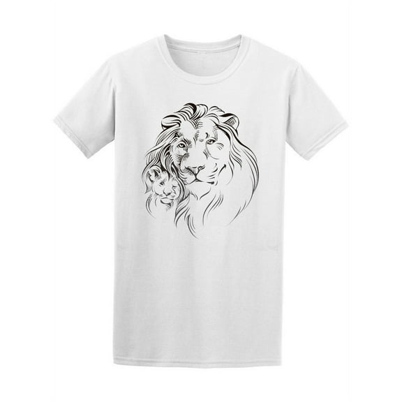 Smartprints Mens Graphic Tee - Beautiful Lion Father And Son - Regular Fit 100% Cotton
