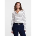 thumbnail image 2 of Scenario Women's and Women's Plus Rib Henley with Long Sleeves, Sizes XS-4X, 2 of 7