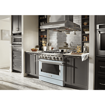 KitchenAid - 5.1 Cu. Ft. Freestanding Dual Fuel True Convection Range with Self-Cleaning - Misty blue