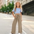 thumbnail image 2 of BOOMNY Girls Baggy Pants Wide Leg Pants for Girl Trendy Solid Color Y2K Elastic Waist Lightweight Loose Fit Soft Athletic Joggers With Pocket, 2 of 4