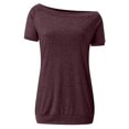 thumbnail image 4 of RMGVDSD Womens Summer Tops Womens Off The Shoulder Tops T-Shirt Casual Short Sleeve T Shirts Blouse Loose Casual Tee Tops, 4 of 6