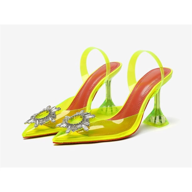 2021, zapatos de tacón de lujo para mujer, zapatos de tacón alto con tira trasera de cristal, zapatos de novia de verano, zapatos cómodos de tacón triangular para fiesta, boda Tan Jianjun unisex
