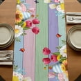 thumbnail image 5 of Table Runners 70 Inches Long Dress Scarves, Easter Bunny Farmhouse Coffee/Dining/Kitchen Table Decor, Holiday Table Runner, Farmhouse Watercolor Eggs Tulip Wood Grain 13x70 Inch, 5 of 9