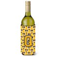 thumbnail image 1 of ""Letra Q Fútbol Negro Oro Viejo Y Botella De Vino Blanco Aislante Para Bebidas Hugger Cj1080-Qliterk"", 1 of 1