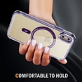thumbnail image 5 of Magnetic for iPhone XS / X Case, [Compatible with MagSafe] [Full Camera Protection] [10FT Drop Protection] Non-Yellowing Shockproof Protective Slim Phone Case for iPhone XS / X,Purple, 5 of 7