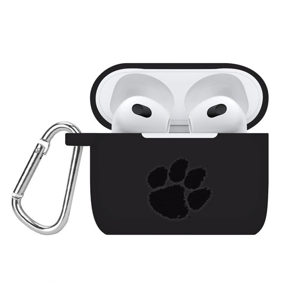 Clemson Tigers Engraved Silicone Case Cover Compatible with Apple AirPods Gen 3 (Black) by Affinity Bands