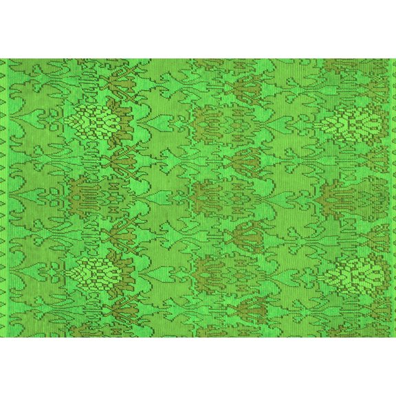 Ahgly Company Indoor Rectangle Abstract Green Modern Area Rugs, 5' x 7'