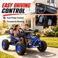 thumbnail image 5 of iRerts 36V Powered Ride on Toys for Big Kids, 2 Seater Ride on Cars with Metal Frame, Bluetooth Music, 4 Wheels Suspension, Electric Ride on Vehicles for Boys Girls, Blue, 5 of 8