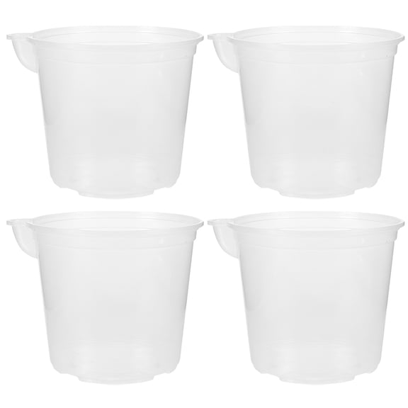 UPOUART 4-Pack Clear Self-Watering Plant Pots for Indoor and Outdoor Gardening, 11.8 x 6.5 x 5.5 Inches, Ideal for Home Gardeners