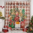 thumbnail image 2 of Xmas Poinsettia Winter Plants Red Buffalo Plaid Shower Curtain for Bathroom, Retro Linen Waterproof Shower Curtains Washable Quick Dry with Hooks Bathtub Curtains 72x72IN, 2 of 9