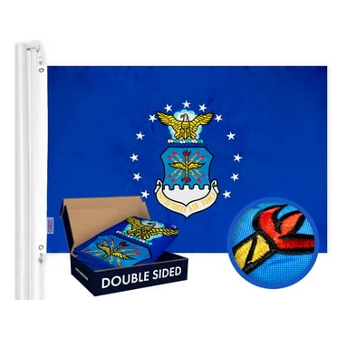 G128 – 3x5 feet, US Air Force Flag | Double Sided Embroidered 210D – Indoor/Outdoor, Vibrant Colors, Brass Grommets, Heavy Duty Polyester, 3-ply