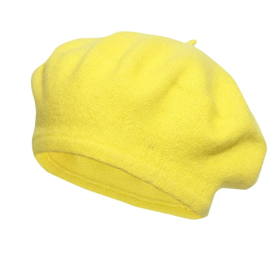 Jalioing Women's Beret Hat Solid Color Wool Thermal Hat Fashion Vintage Painter Hat Fall Winter Warm Hat