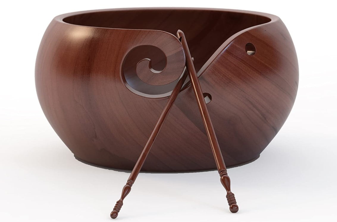 Rosewood Hand Crafted 6"x 3" Wooden Yarn Bowl Knitting Vintage Handmade Crochet Rosewood Hand Crafted 6"x 3" Wooden Yarn Bowl Knitting Vintage Handmade Crochet