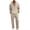 Khaki, variant on Men's Linen Suits Long Sleeve Hoodie Drawstring Straight Leg Pants Breathable Casual Daily Wear Matching 2 Piece Outfit XL