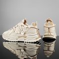 thumbnail image 2 of Men's Lace‑Up Chunky Platform Casual Sneakers, Mixed Material Upper Round Toe Multi‑Layer Thick Outsole Fashion Footwear For Everyday Casual Street Wear, 2 of 7