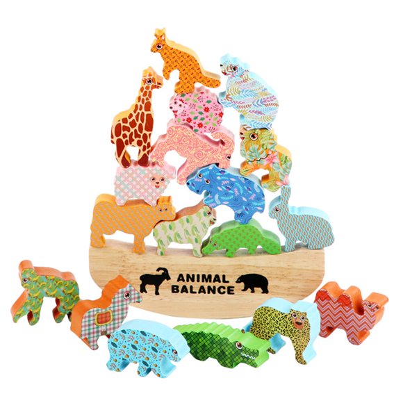 1 Set Wooden Balanced Stacked High Block Kids Stacking Games Toy Stacking Toys