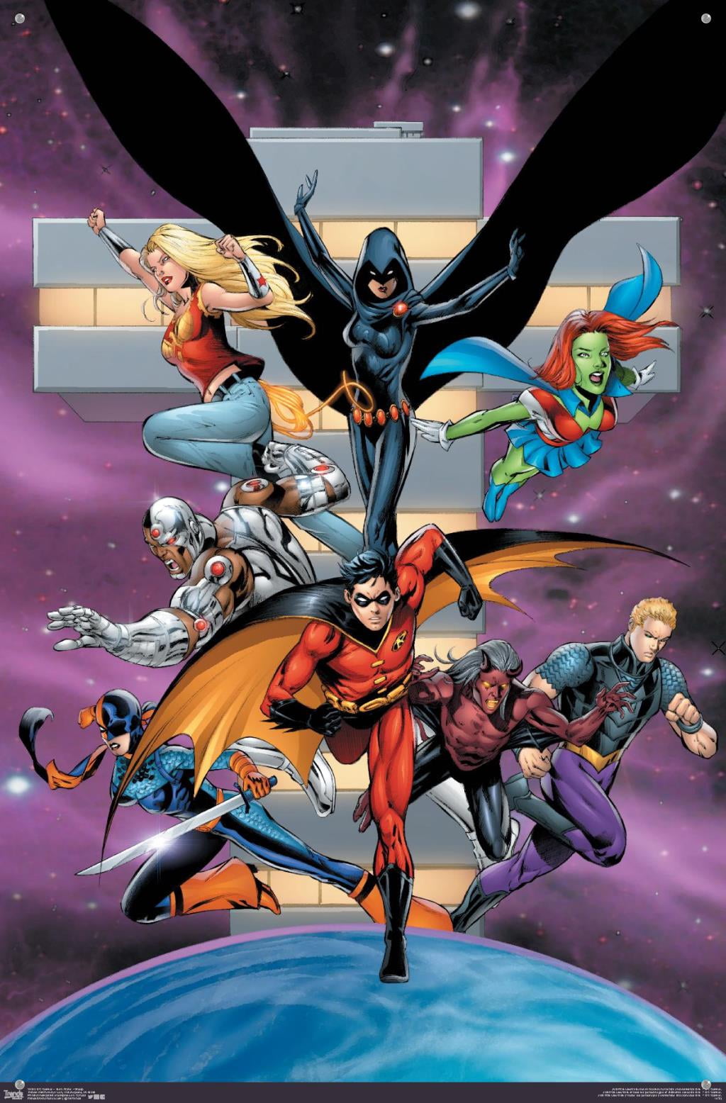 DC Comics - Teen Titans - Group Wall Poster with Pushpins, 22.375" x 34"