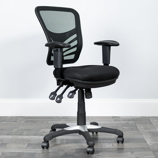 MidBack Black Mesh Multifunction Executive Swivel Ergonomic Office