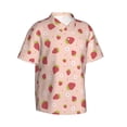 thumbnail image 2 of Fotbe Strawberries Hawaiian Shirt for Men Unisex Summer Beach Casual Short Sleeve Cotton Linen Button Down Shirts-Medium, 2 of 9