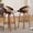 Gray, 26in, variant on Farini Swivel Bar Stools Set of 2, Upholstered PU Leather Stools with Rattan Back & Footrest, 26" Counter Height for Kitchen Island, Bar, or Dining Room, Black