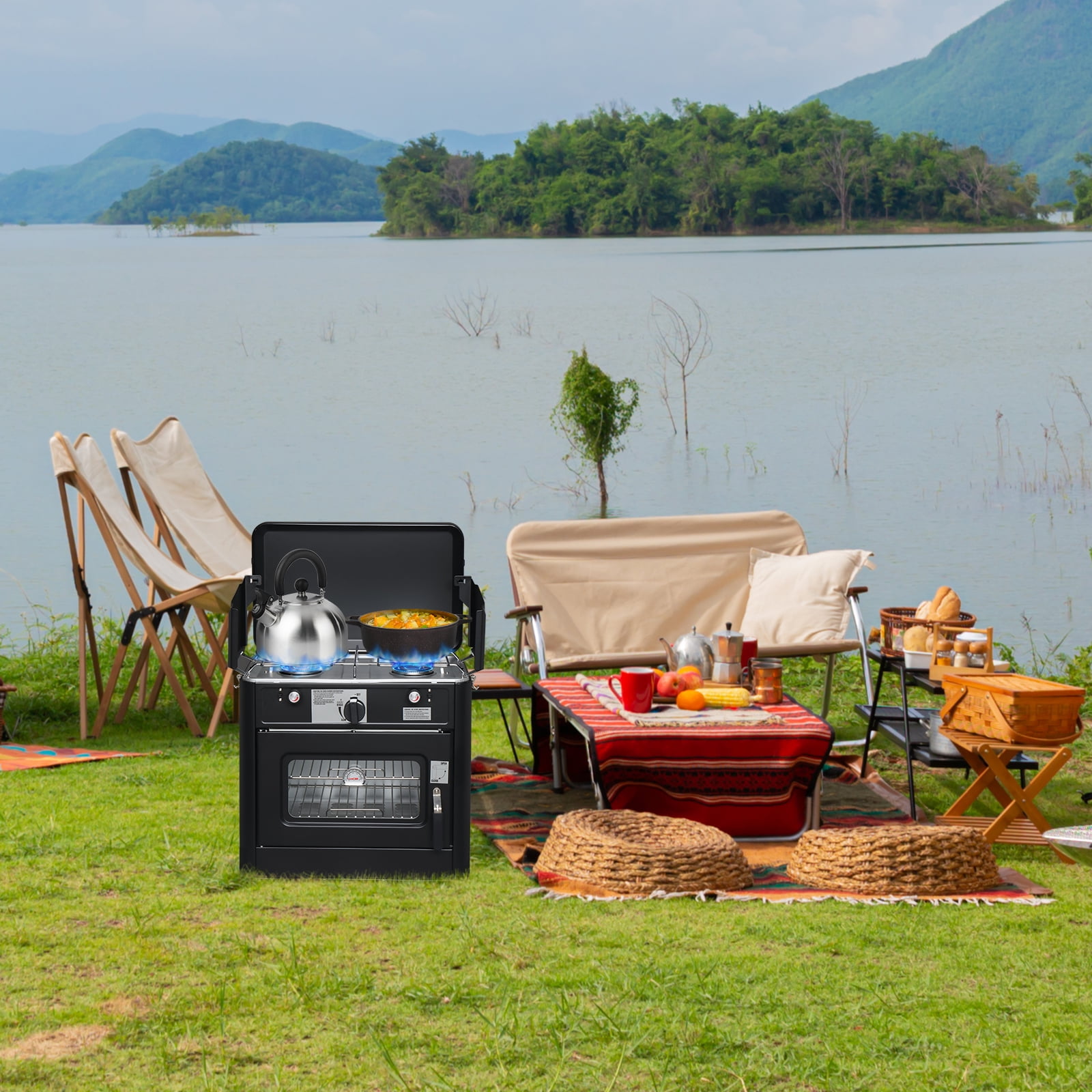 Ktaxon Stove & Oven 2 Burner Propane Camping Stove