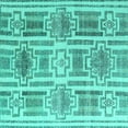 thumbnail image 1 of Ahgly Company Indoor Square Abstract Turquoise Blue Modern Area Rugs, 5' Square, 1 of 4