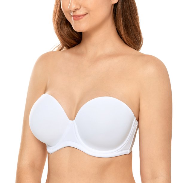 Delimira Womens Underwire Contour Multiway Full Coverage Strapless Bra Plus Size 