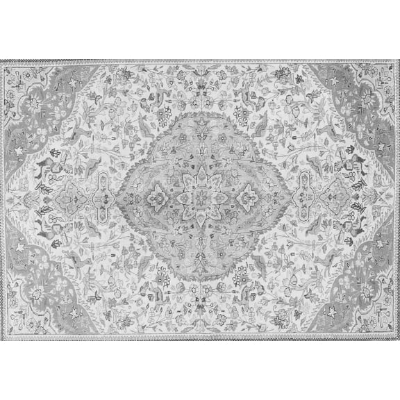 Ahgly Company Indoor Rectangle Persian Gray Traditional Area Rugs, 5' x 7'
