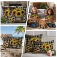 thumbnail image 5 of Yellow Sunflowers Outdoor Waterproof Pillow Covers, Western Star Brown Farmhouse Plaid Decorative Square Throw Pillowcase Sofa Cushion Sham for Patio/Couch/Chair, 16"x16" 2 Pack, 5 of 8
