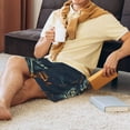 thumbnail image 5 of Naloa Moonlit Skeleton Campfire Men's Short Pajama Pants, Pj Shorts, Lounge Comfort Shorts-Large, 5 of 6