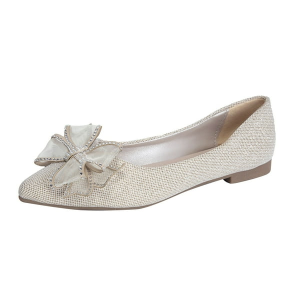 Sngxgn Flats for Women Soft Slip On Flat Shoes Work Flat Woman Walking Shoes Comfortable Casual(Gold,40)