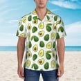 thumbnail image 2 of Sikiie Avocado1 Print Men's Hawaiian Shirt, Summer Beach Button Pocket Short Sleeve T-Shirt,3X-Large, 2 of 7