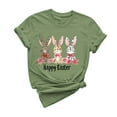 thumbnail image 2 of Ichuanyi Easter Shirts for Women Funny Bunny Graphic Print Rabbit T Shirt Summer Casual Short Sleeve Festival Holiday Tee Tops, 2 of 5
