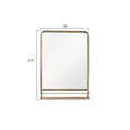 thumbnail image 2 of Creative Co-Op Metal Framed Wall Mirror with Shelf, Brass, 2 of 5