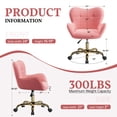 thumbnail image 4 of Primy Vanity Chair with Wheels, Home Office Chair Cute Makeup Desk Chairs Adjustable Height for Bedroom, Modern Accent Chair with Back, 4 of 7