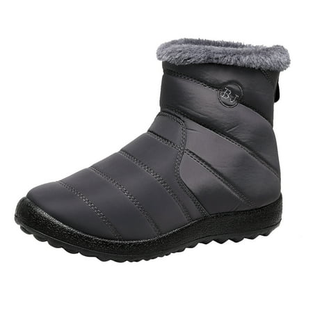 

NECHOLOGY Wide Calf Snow Boots for Women Size 12 Fashion Women Winter Water Proof Flat Boots Womens Hale Snow Boot Grey 7.5