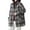 Grey, variant on Cute Cardigans Women Plaid Fleece Lined Thickened Color Casual Long Sleeve Button Up Shirt Jacket Cozy Comfort Fit Lightweight Cardigans