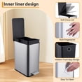 thumbnail image 6 of 2.6 Gallon Stainless Steel Kitchen Trash Can, Step Pedal Rubbish Bin with Soft-Close Lid & Removable Inner Bucket | Narrow Bathroom, Bedroom, Recycle Bin, 6 of 7