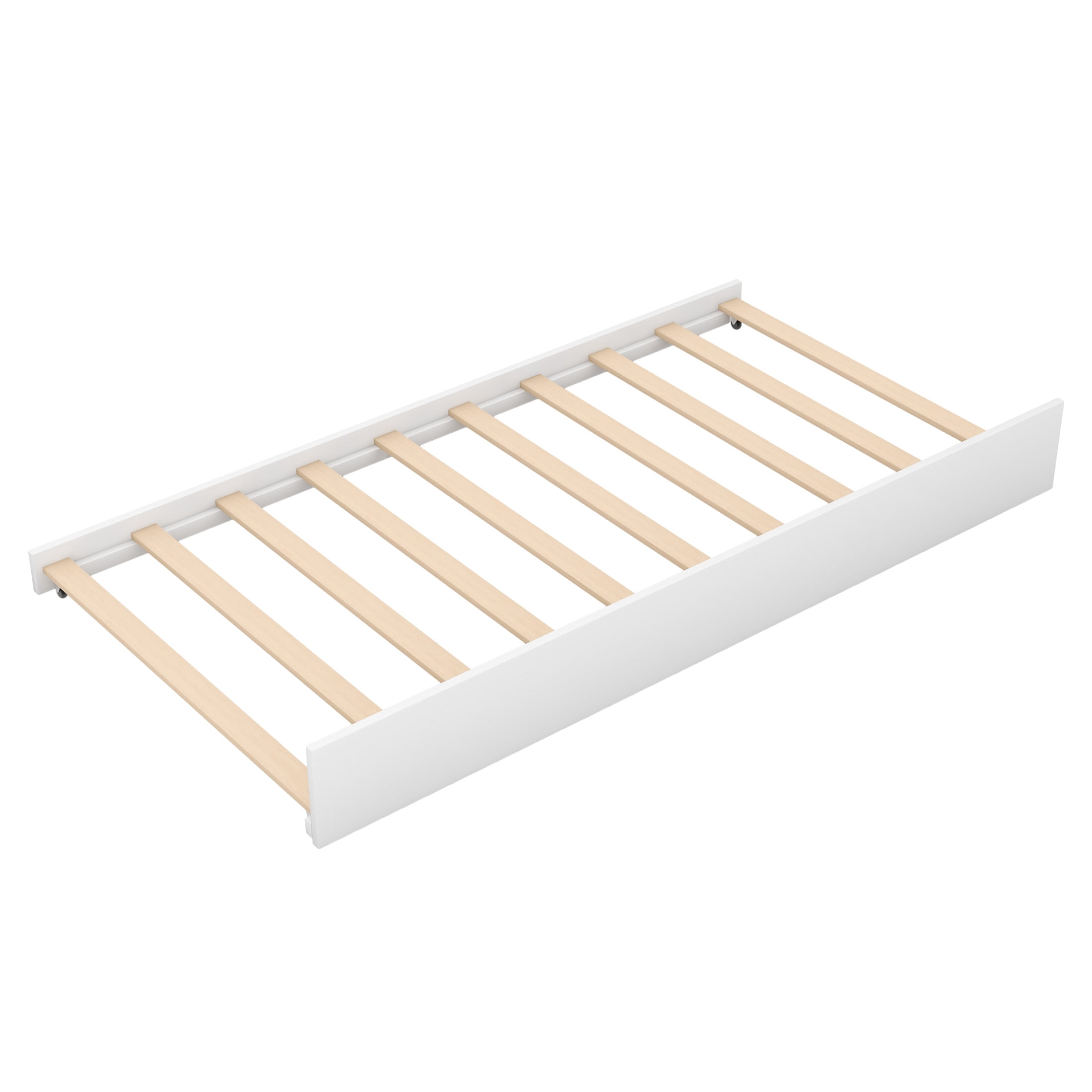 Noble House Lira Twin House Bed with Rolling Trundle, Customizable Pine Wood Frame, Space Saving, White