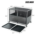 thumbnail image 6 of 48" Heavy Duty Dog Crate, Cage Kennel Metal Pet Playpen with Wheels and Tray, Double Doors Lockable Indoor Dog Kennel, 6 of 9