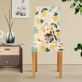thumbnail image 6 of Summer Lemon Flowers Leaves Chair Covers Dining Chair Slipcovers Set of 4 Stretch Seat Covers for Dining Room Living Room Hotel Banquet, 6 of 6