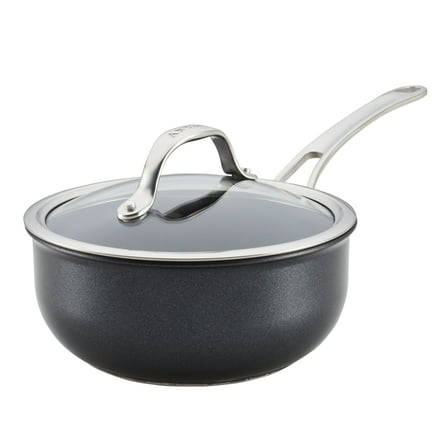 Anolon X Hybrid Nonstick Induction Saucier Pan With Lid, 2.5-Quart, Super Dark Gray
