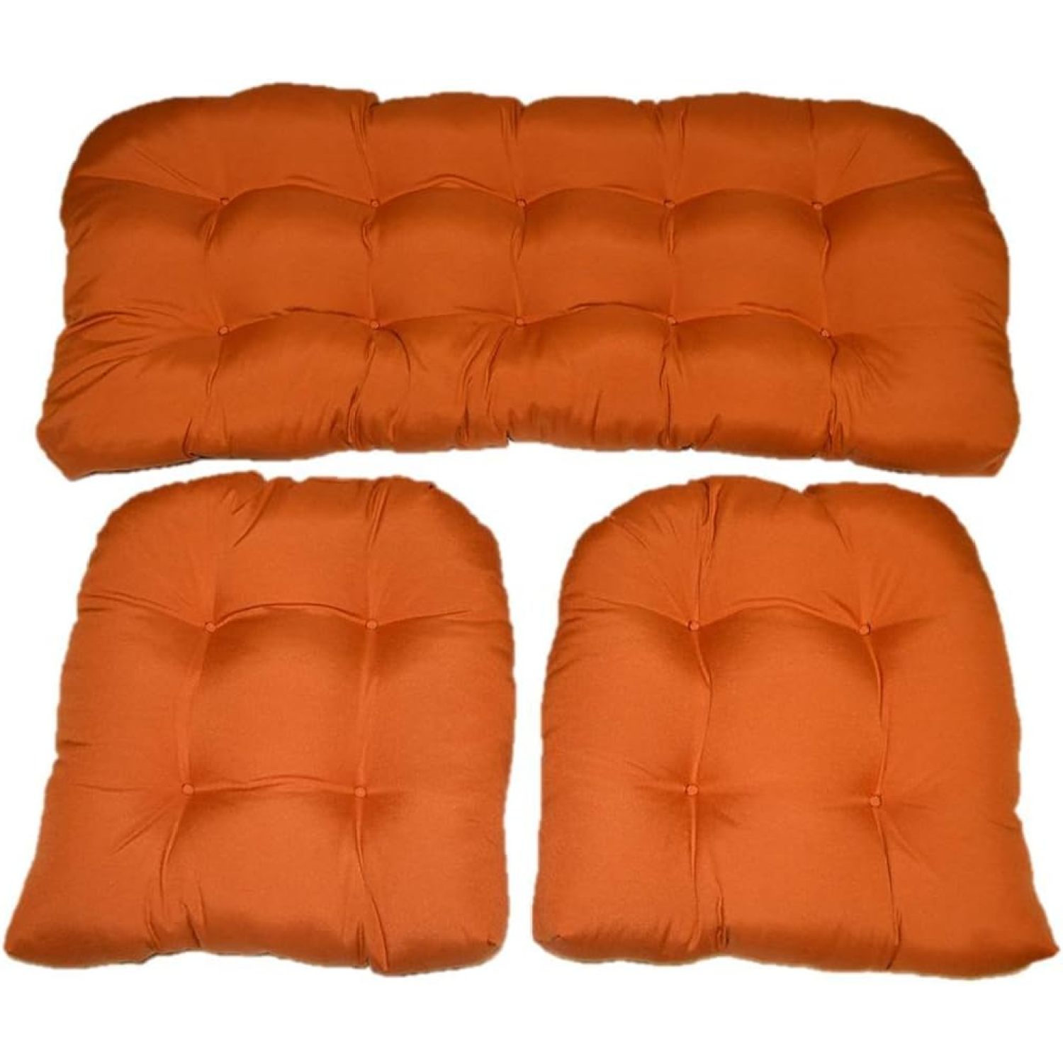 3 Piece Wicker Cushion Set Clay / Pottery / Rust Orange Indoor