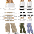 thumbnail image 3 of Girls 2 Piece Outfits Long Sleeve Crop Top Sweatshirt and Cargo Pants Kids Teen Athletic Fall Outfits Clothing Sets Tracksuit, 3 of 7
