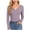 Purple, variant on Women Fall Clothes Trendy Tank Tops Cotton Loose Vneck 3/4 Sleeve Shirts Cropped Sweatshirts Plus Size