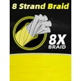 thumbnail image 2 of BLUEWING Braided Fishing Line 8 Strands PE Braid Fishing Lines Thin Diameter & Abrasion Resistant Fishing String for Saltwater Fishing 80LBS 500YD Yellow, 2 of 6