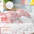 thumbnail image 2 of 3 Piece Red Pink Flowers Duvet Cover Set Queen Size,Microfiber Comforter/Quilt Cover with Corner Ties and 2 Pillowcases,Watercolor Summer Botanical Floral All Season Soft Bedding with Zipper Closure, 2 of 8